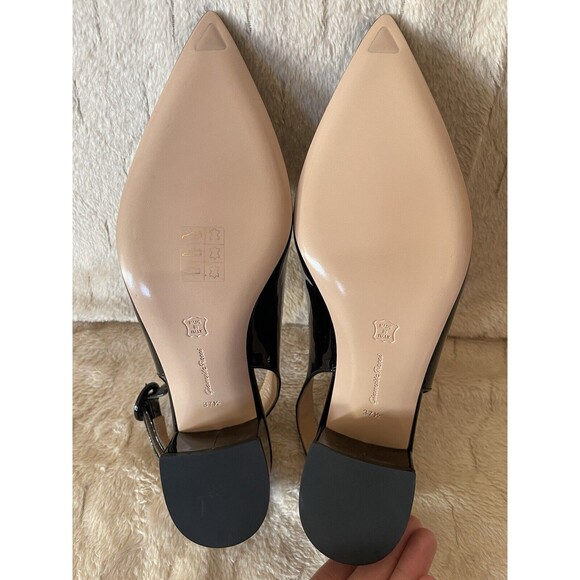 Gianvito Rossi Women's Black Patent Leather Slingback Pumps EU 37 1/2 US 7 $695 - Picture 5 of 16